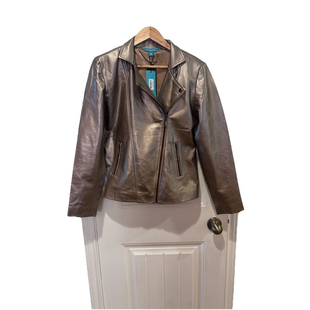 Le Marey  Women's Jacket  Lambskin Leather Moto Size XL